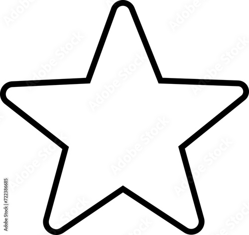 Star basic geometric shapes kids, colorful cute black line, flat icon, cartoon characters isolated on transparent background. Education and children game. Geometric primitives vector.