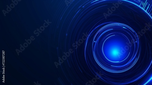 Abstract glowing circle lines on a dark blue background, abstract background, background, glowing background,, black glowing background, background
