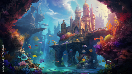 Fantasy castle under the sea