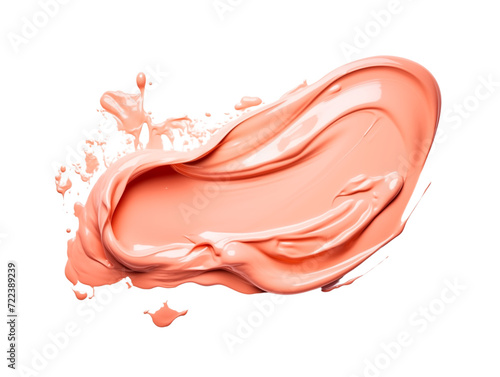Pain brush Stroke, peach color, oil acrylic paint 