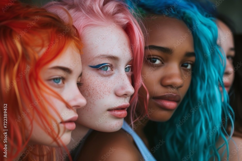 group of colored hair teenagers ,inspo,snapshot aesthetic group of colored hair teenagers ,inspo,snapshot aesthetic