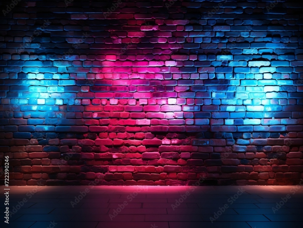 Brick wall background with neon lights Brick wall background with neon lights