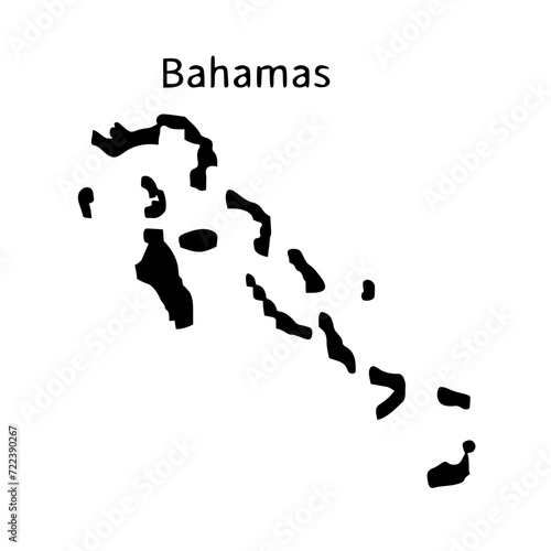 Map of baham on world map photo