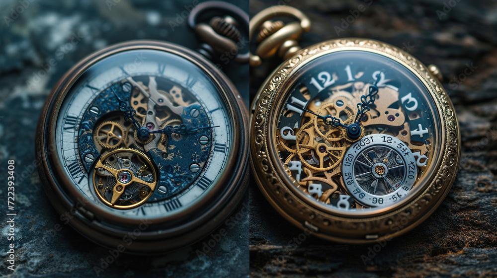 old and new watch concept of time