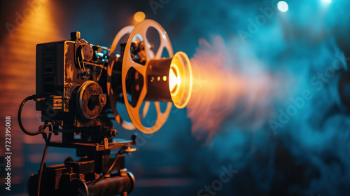 photo of an old movie projector  photo
