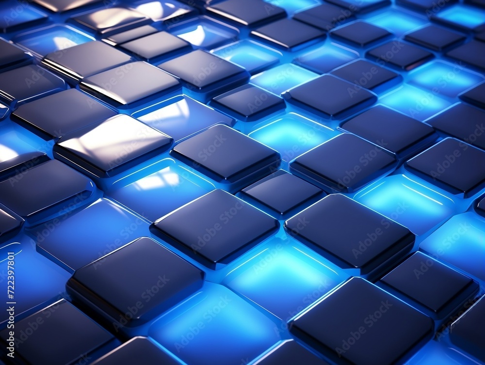 Fototapeta premium Blue hexagon abstract pattern background