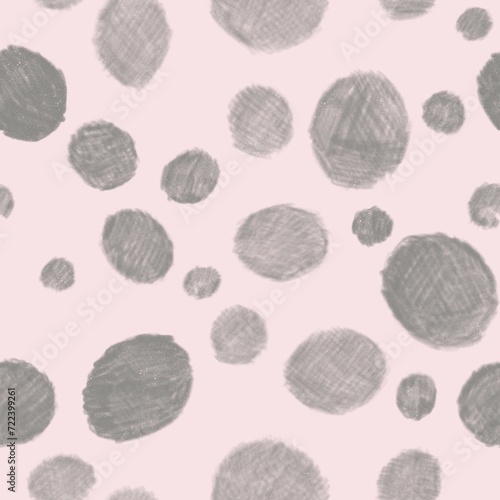 Seamless abstract geometric pattern. Simple background in grey, pink.Dots. Digital pencile textured background. Stains, dots. Design for textile fabrics, wrapping paper, background, wallpaper, cover.