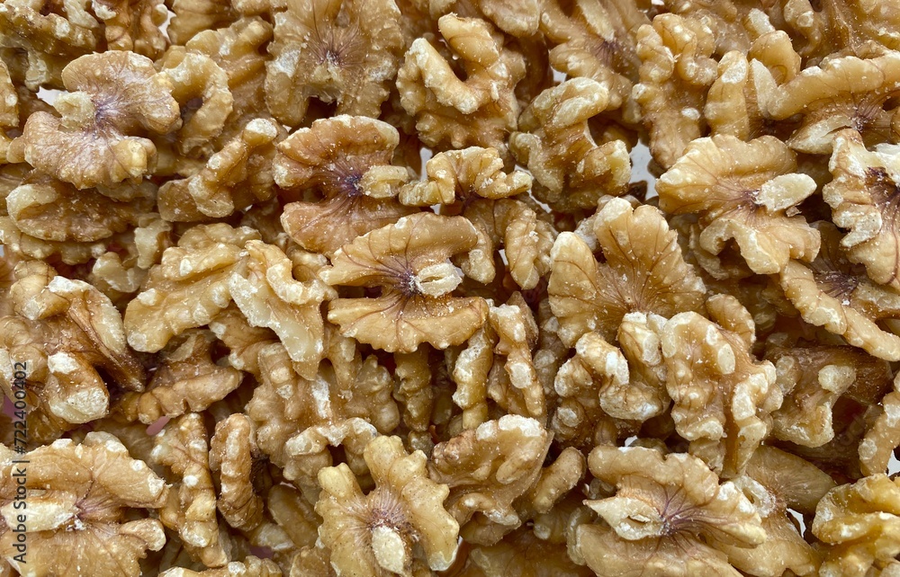 Walnuts portion close-up Walnuts portion close-up
