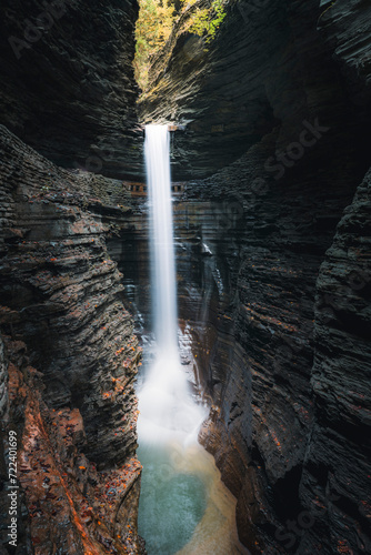 Cavern cascade in Watkins Glen gorge photo