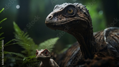 a parasaurolofus with baby © Tom