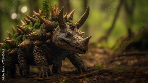 a stegosaurus with baby