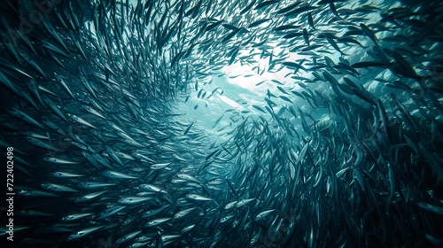 image underwater of school of fish