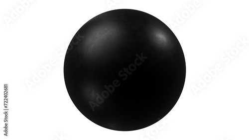 Black cannon ball isolated on transparent and white background. Cannon concept. 3D render