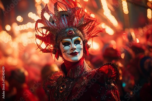 Carnival party background. Brazil, Venetian, carnival, mardi gras, costumes and masks © Aleksandr