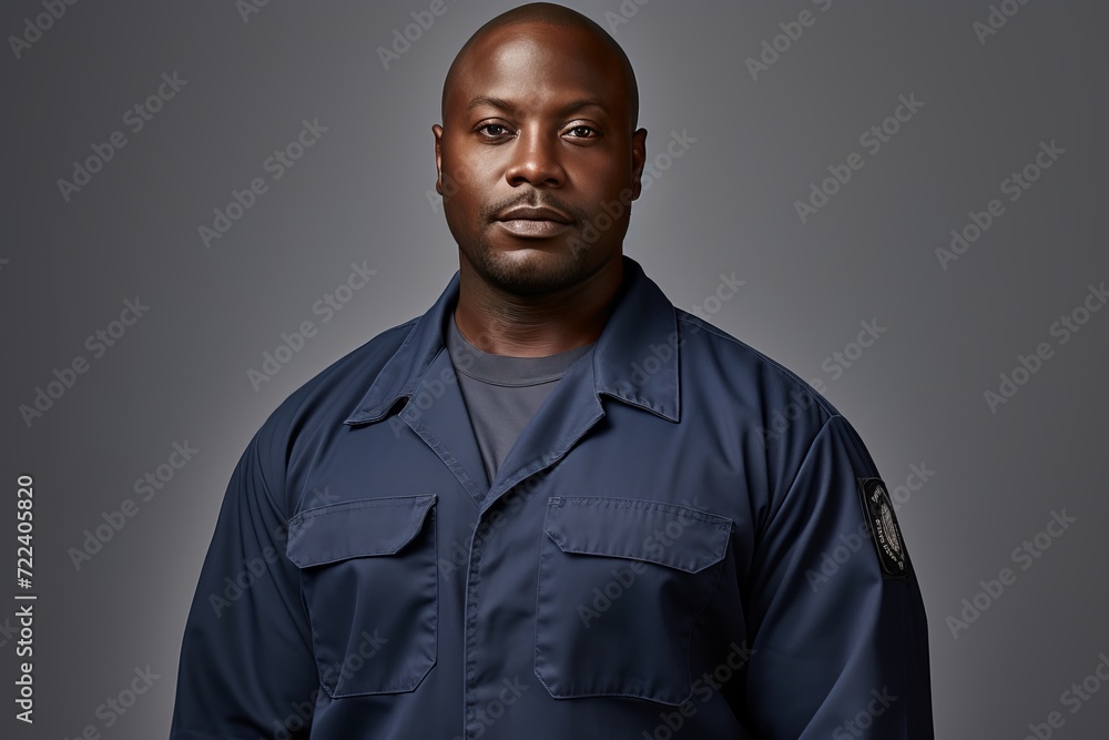 Obraz premium Construction worker in uniform on white background for construction industry concept