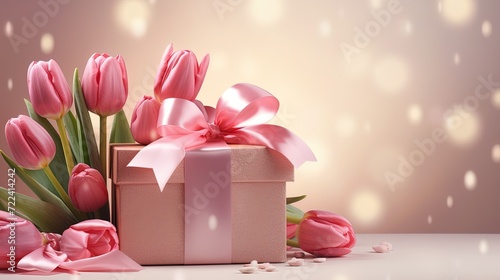Beautiful gift with flowers
