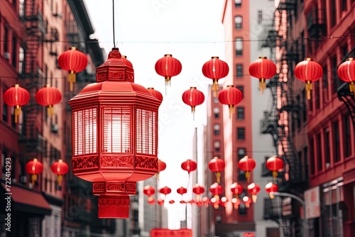 Asian city holiday landscape. generative AI