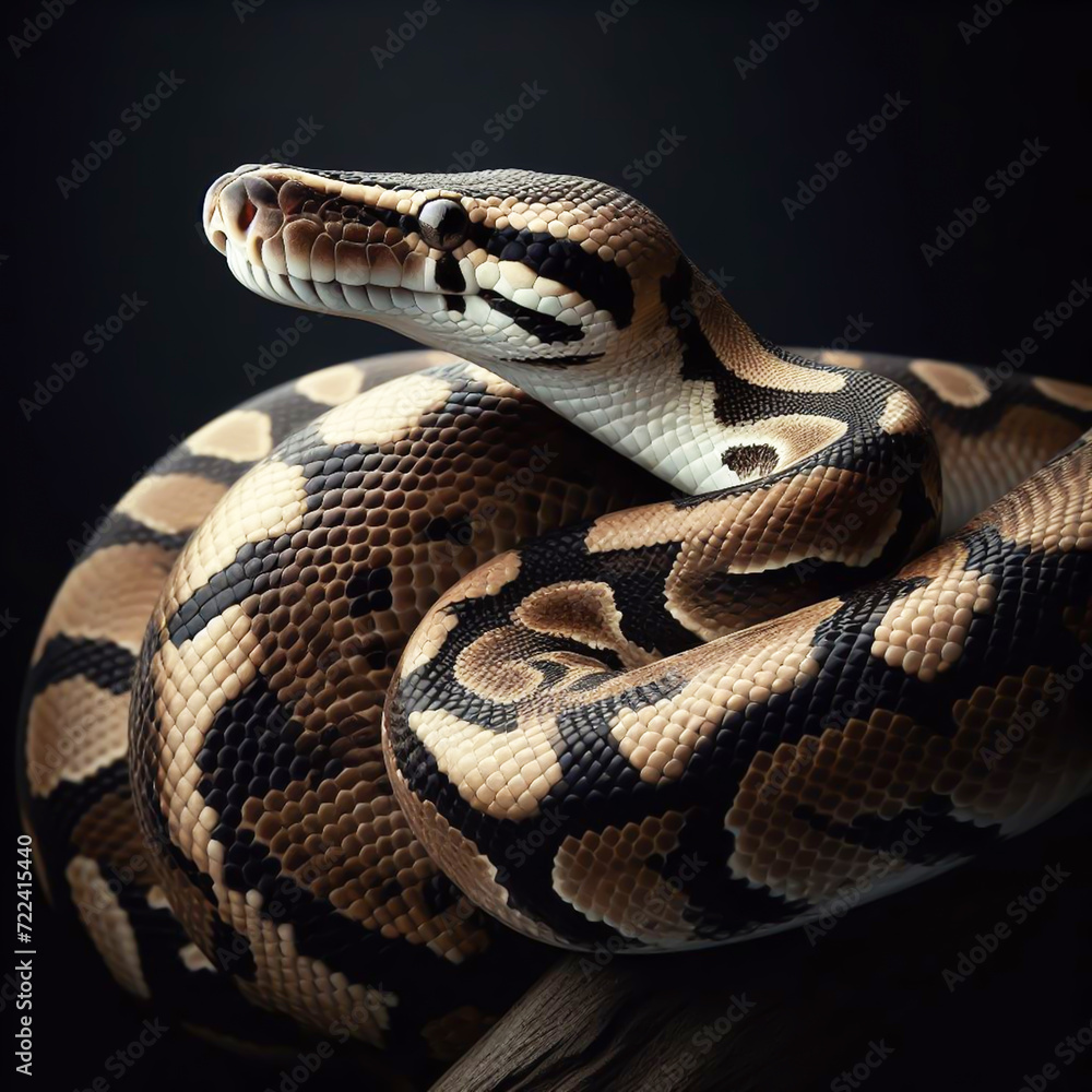 Obraz premium Snake, cobra, isolated on black background. Reptiles in nature. AI generated