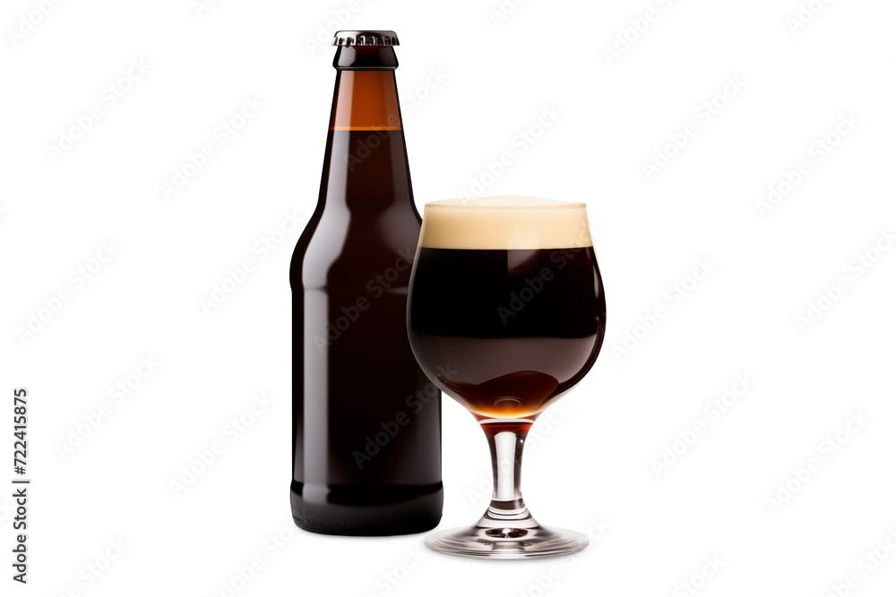 Set of Beer glasses and bottles on a white background. Mugs with drink like Ipa, Pale Ale, Pilsner, Porter or Stout Set of Beer glasses and bottles on a white background. Mugs with drink like Ipa, Pale Ale, Pilsner, Porter or Stout