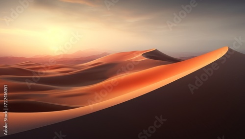Desert dunes at sunset nature landscape
