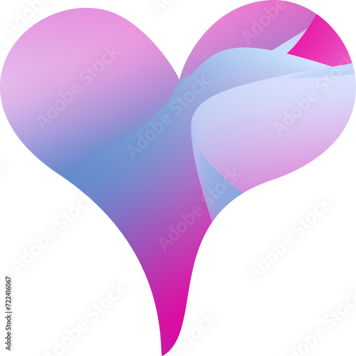 February 14th Symbol, Gradient vector heart graphics design 