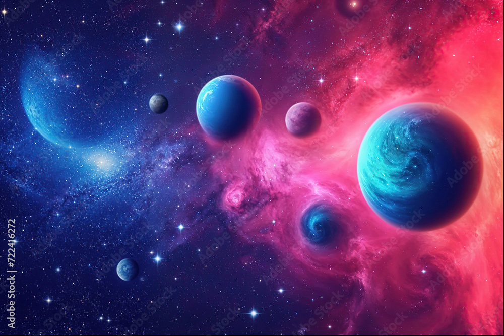 Cosmic background with stars, planets and constellations Cosmic background with stars, planets and constellations
