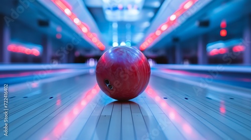 a bowling ball on a lane