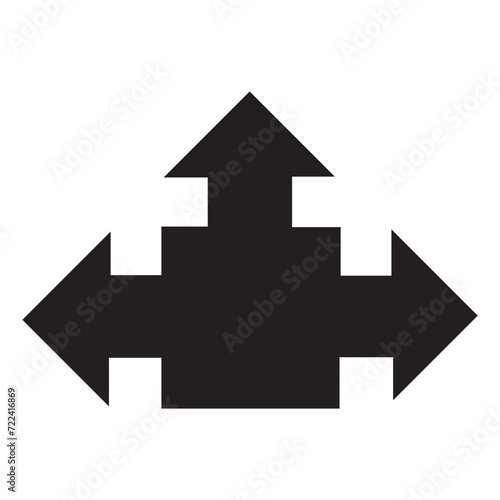 Free Download Three-way, two-way or one -way inward or outward pointing mini arrows. A symbol made from a trio of small black arrow shapes. Isolated on a white background. - GFXLoad