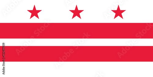 District of Columbia US - Washington, D.C. flag - vector illustration, 