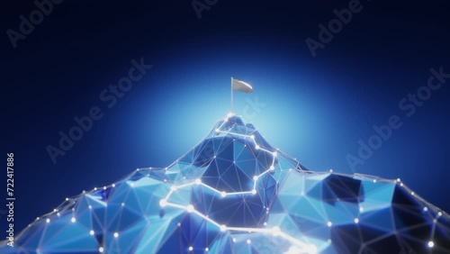 Success concept, background video about business success using mountain peaks photo