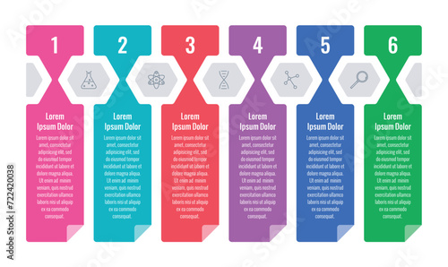 hexagonal information template. six options web, internet, annual report infographic template