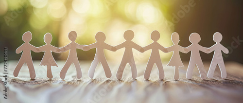 Silhouettes of a diverse group of multiethnic people viewed from the side, symbolizing a community of colleagues or collaborators. Concept conveys collaboration, teamwork, and the idea of a bargain