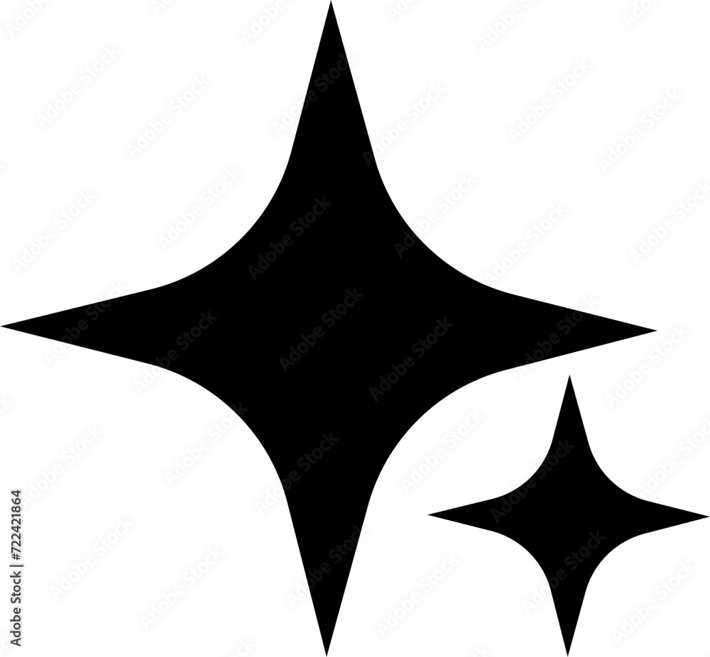 Retro futuristic sparkle twinkling star icon star shape. Abstract cool shine effect sign black flat vector design isolated on transparent background for posters, projects, banners, logo, business card Retro futuristic sparkle twinkling star icon star shape. Abstract cool shine effect sign black flat vector design isolated on transparent background for posters, projects, banners, logo, business card