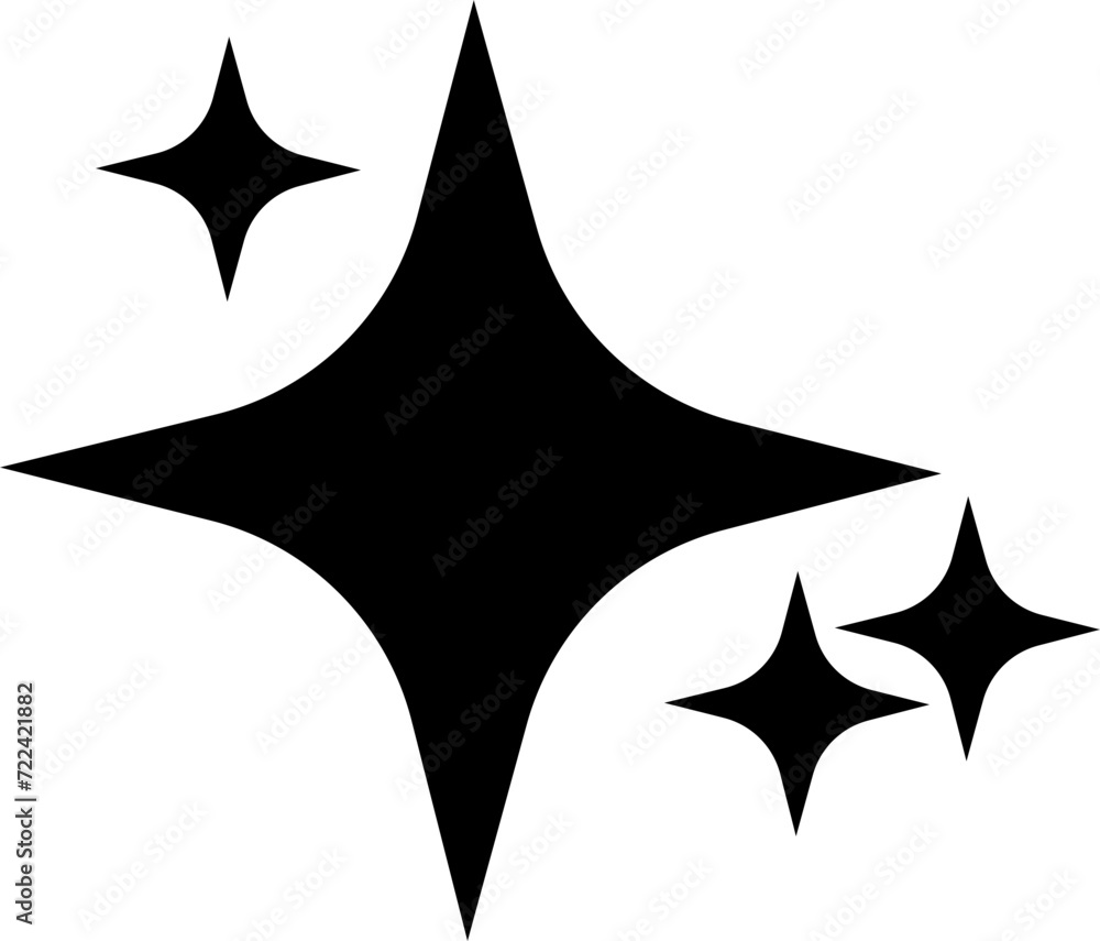 Retro futuristic sparkle twinkling star icon star shape. Abstract cool shine effect sign black flat vector design isolated on transparent background for posters, projects, banners, logo, business card Retro futuristic sparkle twinkling star icon star shape. Abstract cool shine effect sign black flat vector design isolated on transparent background for posters, projects, banners, logo, business card