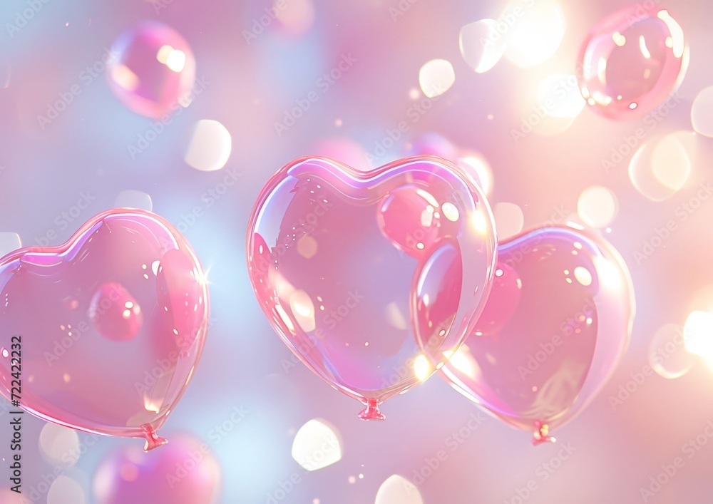 a group of pink balloons in the shape of a heart