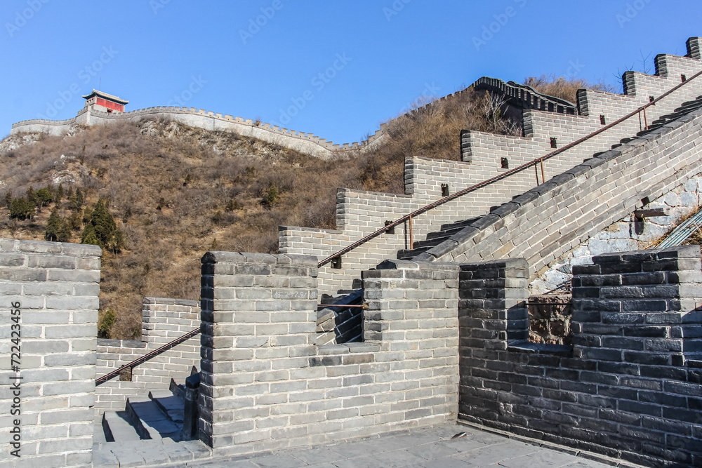 The Mutianyu section of the Great Wall of China, with 22 watchtowers, is the longest fully restored section open to tourists. China