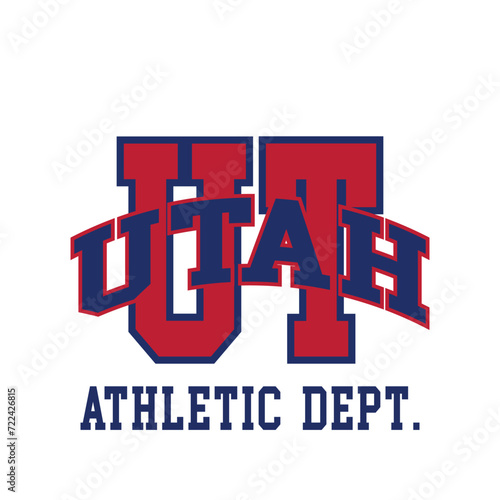 Vintage typography college varsity Utah state slogan print for graphic tee t shirt or sweatshirt - Vector photo