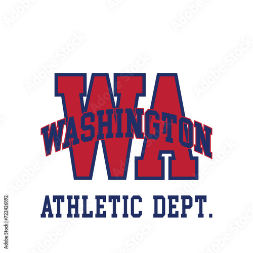 Vintage typography college varsity Washington state slogan print for graphic tee t shirt or sweatshirt - Vector