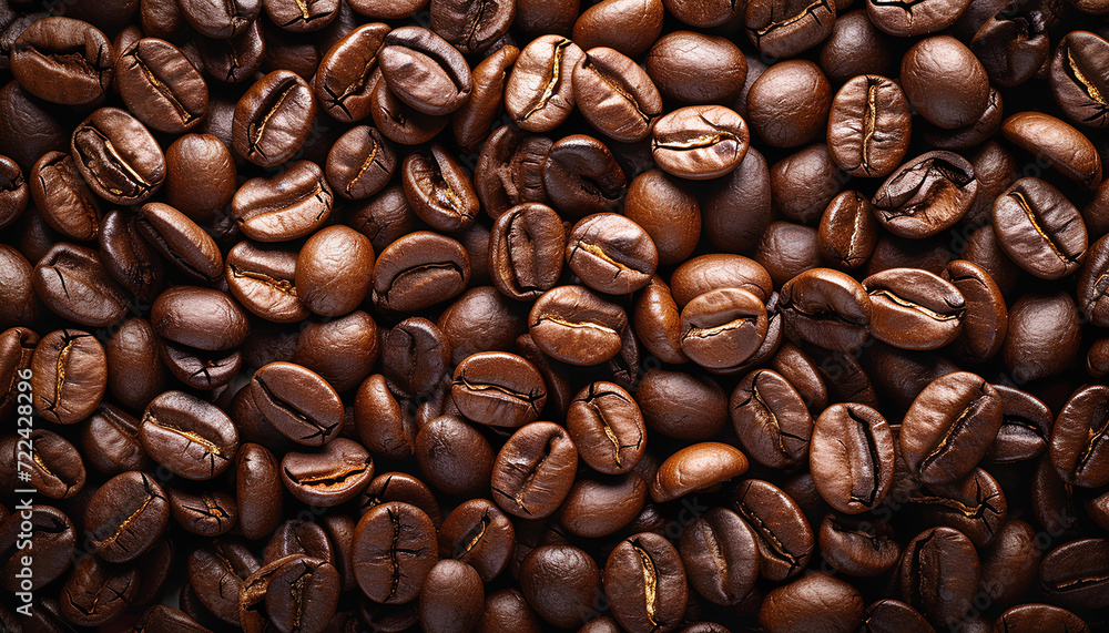 Naklejka premium Roasted coffee beans background