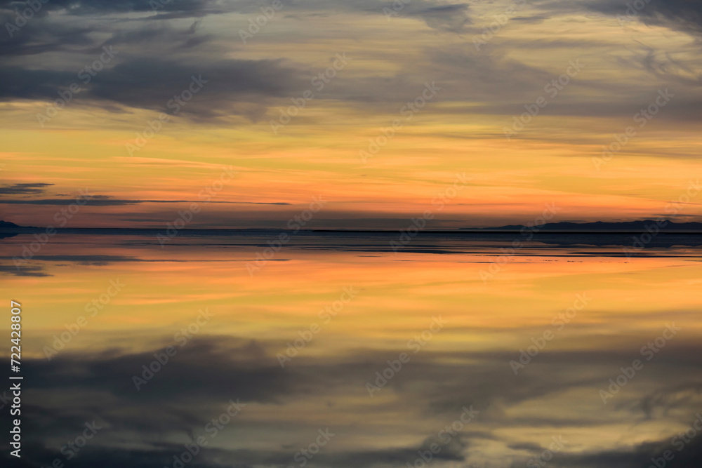 Beautiful Dawn at Salt Flats - 4K Ultra HD Image of Tranquil Desert Landscape