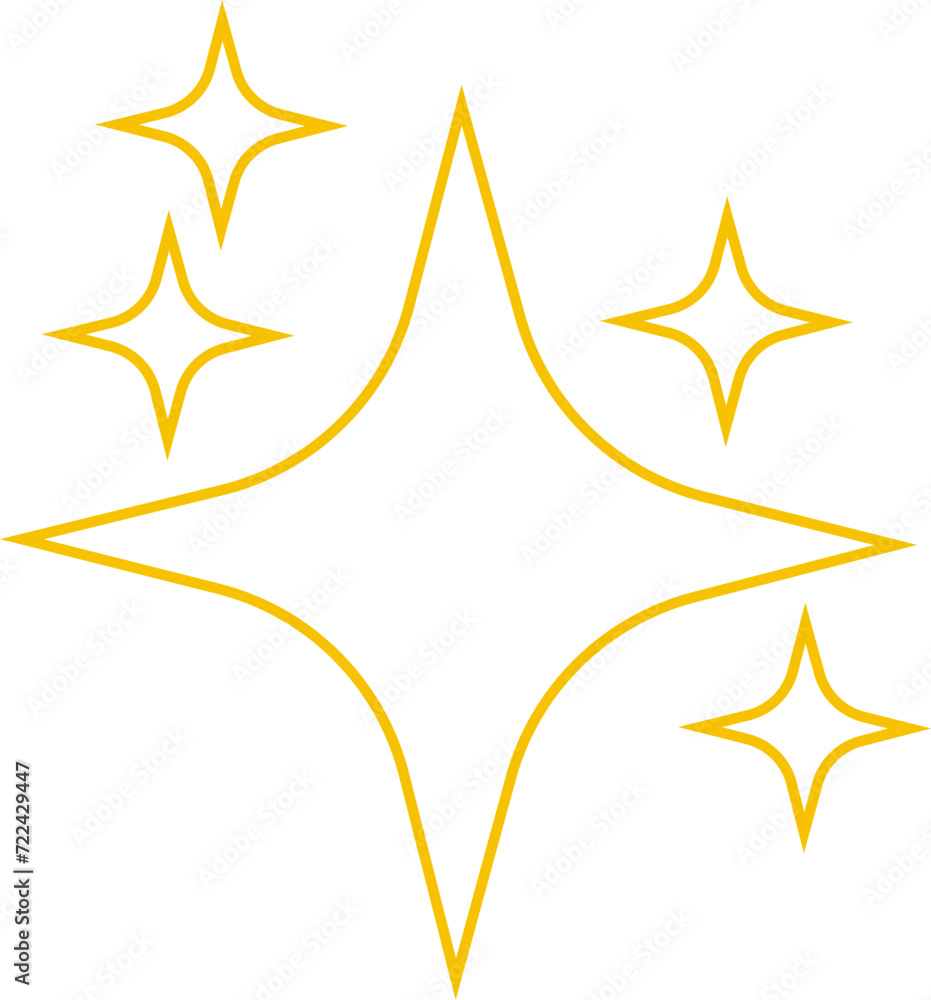 Obraz premium Retro futuristic sparkle twinkling star icon star shape. Abstract cool shine effect sign yellow line vector design isolated on transparent background for posters, projects, banners, logo business card