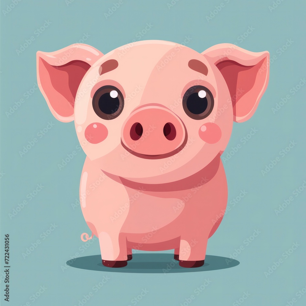 Cute Happy baby pig Cartoon Illustration. Animal Nature Icon Concept Isolated Flat Cartoon Style Cute Happy baby pig Cartoon Illustration. Animal Nature Icon Concept Isolated Flat Cartoon Style