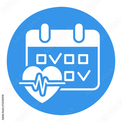 Fitness training day calendar vector solid icon