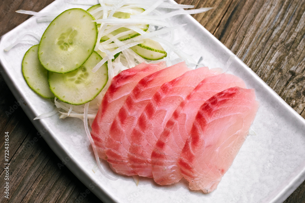 Close-Up of Fresh Tilapia Sashimi - 4K Ultra HD Image of Exquisite Seafood Dish Close-Up of Fresh Tilapia Sashimi - 4K Ultra HD Image of Exquisite Seafood Dish