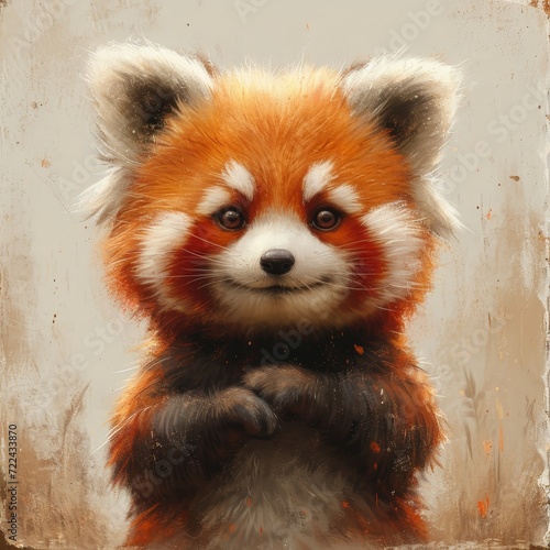 a red panda with white fur