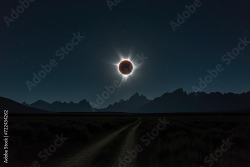 Low angle view of eclipse against clear sky at Grand Teton National Park