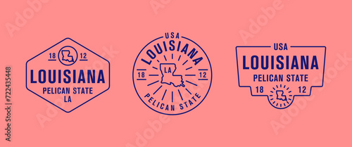 Louisiana - Pelican State. Louisiana state logo, label, poster. Vintage poster. Print for T-shirt, typography. Vector illustration photo