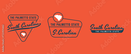 South Carolina - The Palmetto State. South Carolina state logo, label, poster. Vintage poster. Print for T-shirt, typography. Vector illustration