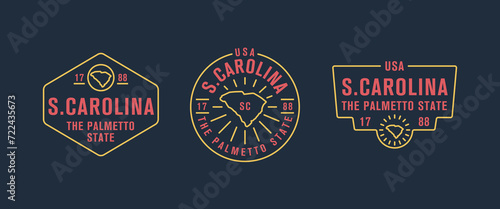 South Carolina - The Palmetto State. South Carolina state logo, label, poster. Vintage poster. Print for T-shirt, typography. Vector illustration