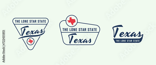 Texas - The Lone Star State. Texas state logo, label, poster. Vintage poster. Print for T-shirt, typography. Vector illustration